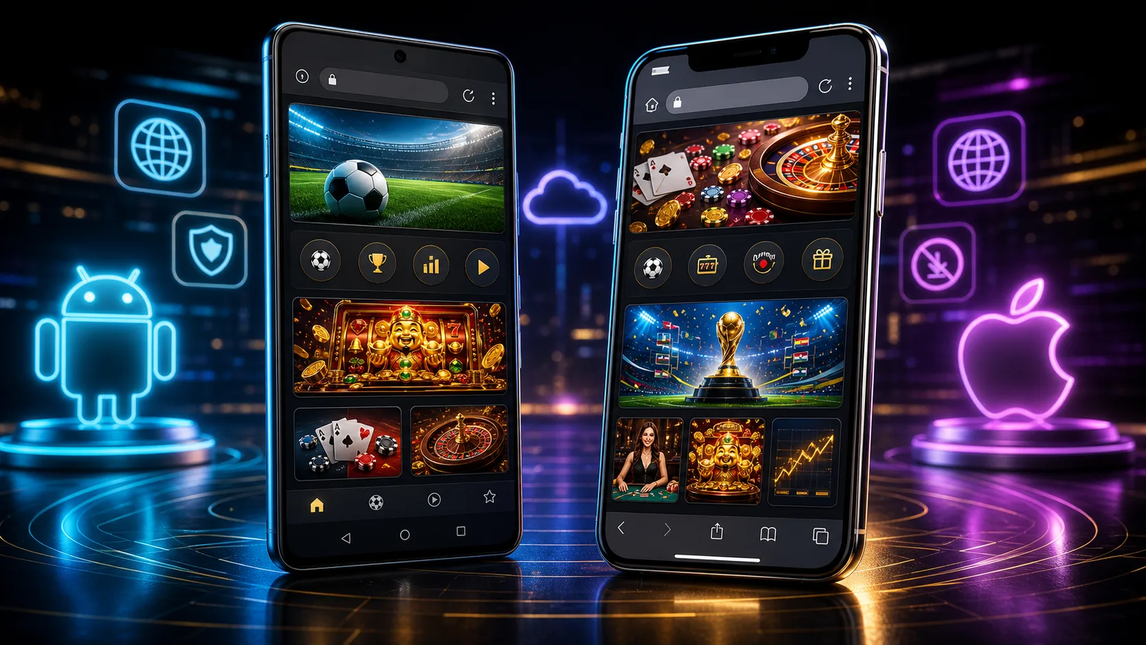 Experiência betalot compatível com Android e iOS no navegador mobile